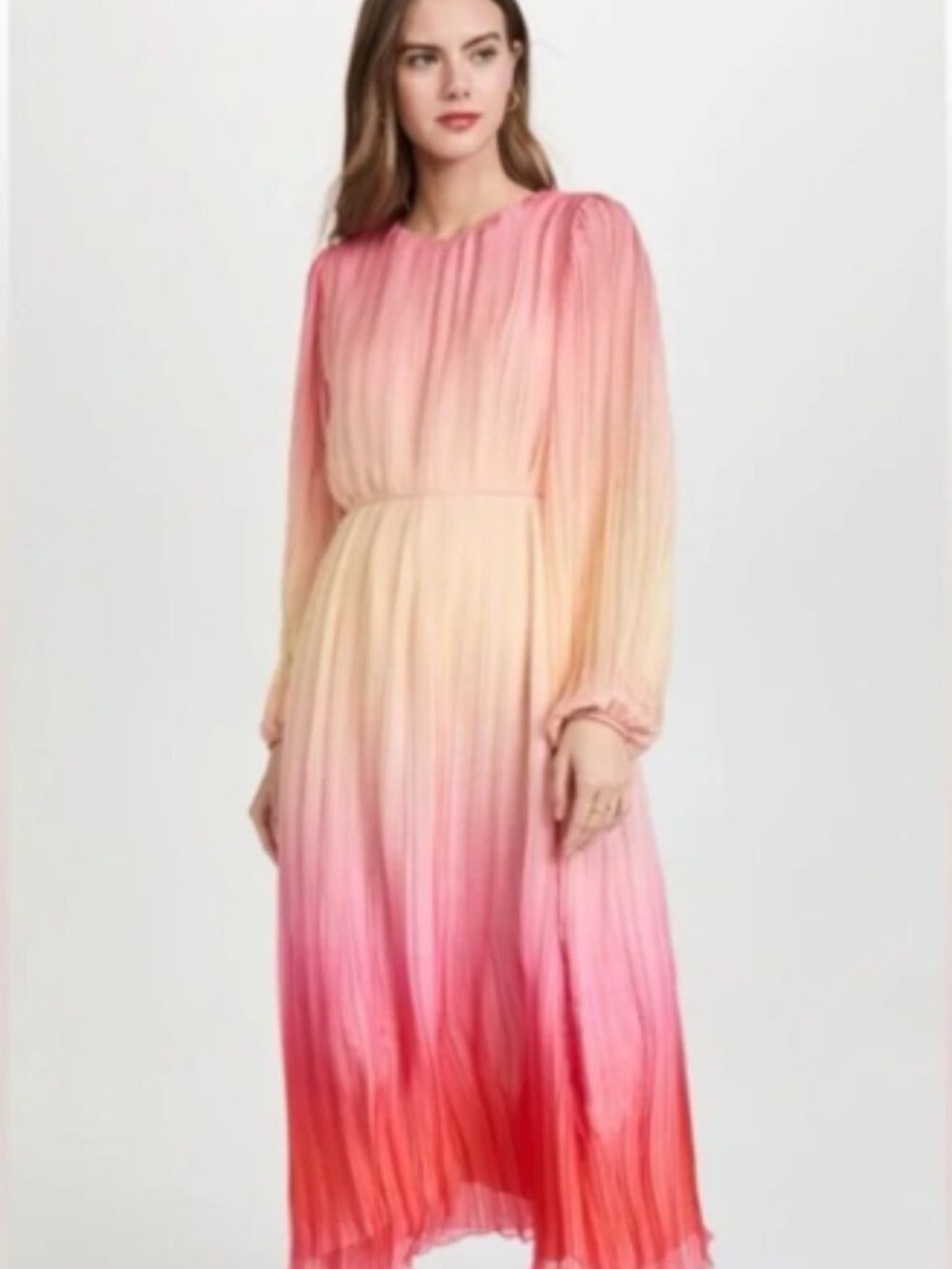 Something Navy Pleated Ombré Maxi — Pink Combo, S, NWT